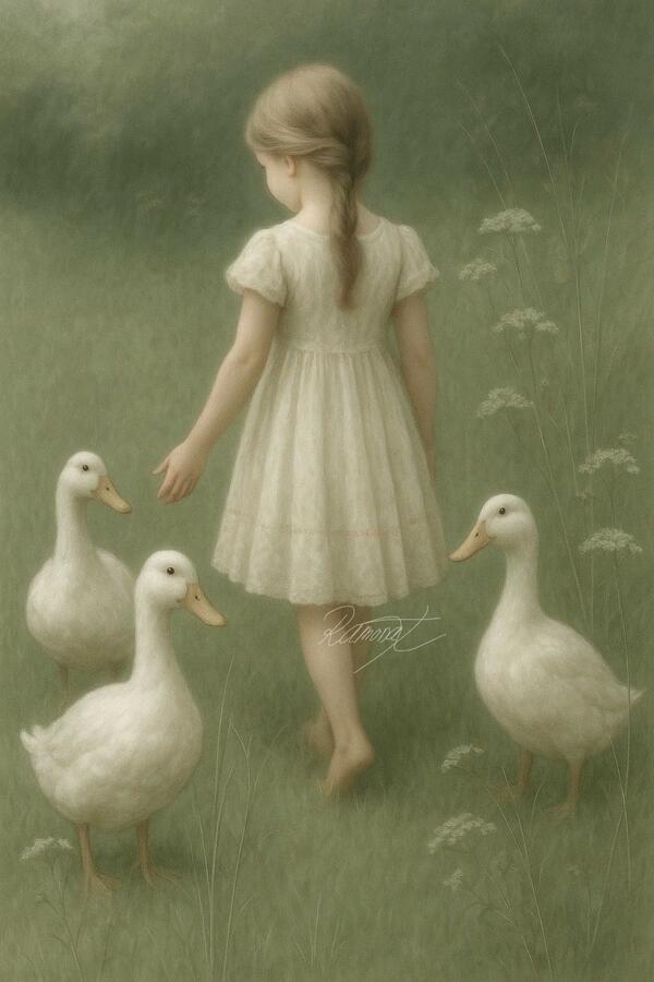 Karte 15 - Mädchen mit Ente